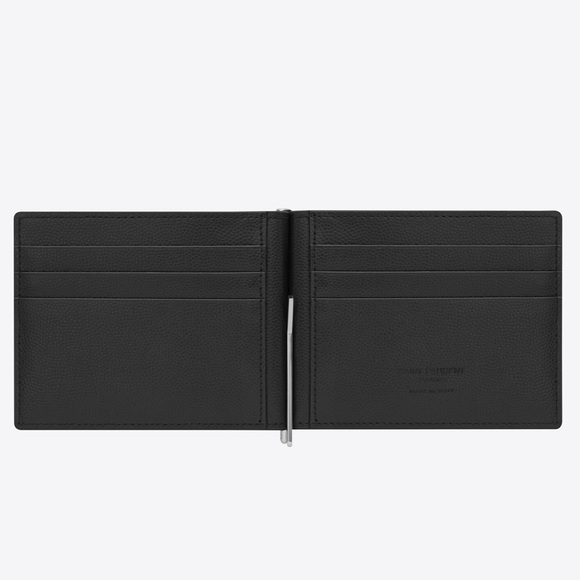 Saint Laurent Men’s YSL Leather Money Wallet w/ Money Clip - BRAND NEW! - Picture 2 of 6